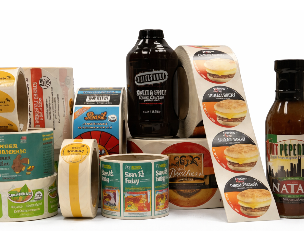 Custom printed roll labels for industrial and packaging applications