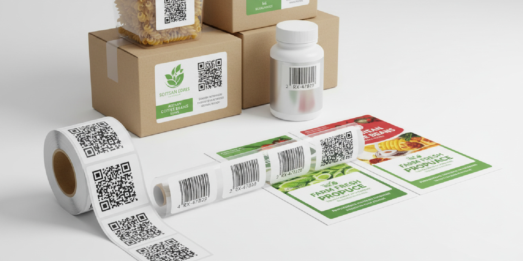 Custom barcode labels and asset tags for inventory control and equipment tracking