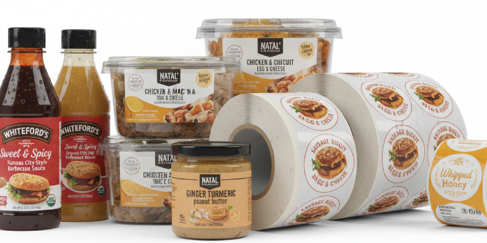 Custom food and beverage labels for bottles, jars and packaging with moisture resistant and freezer-grade options