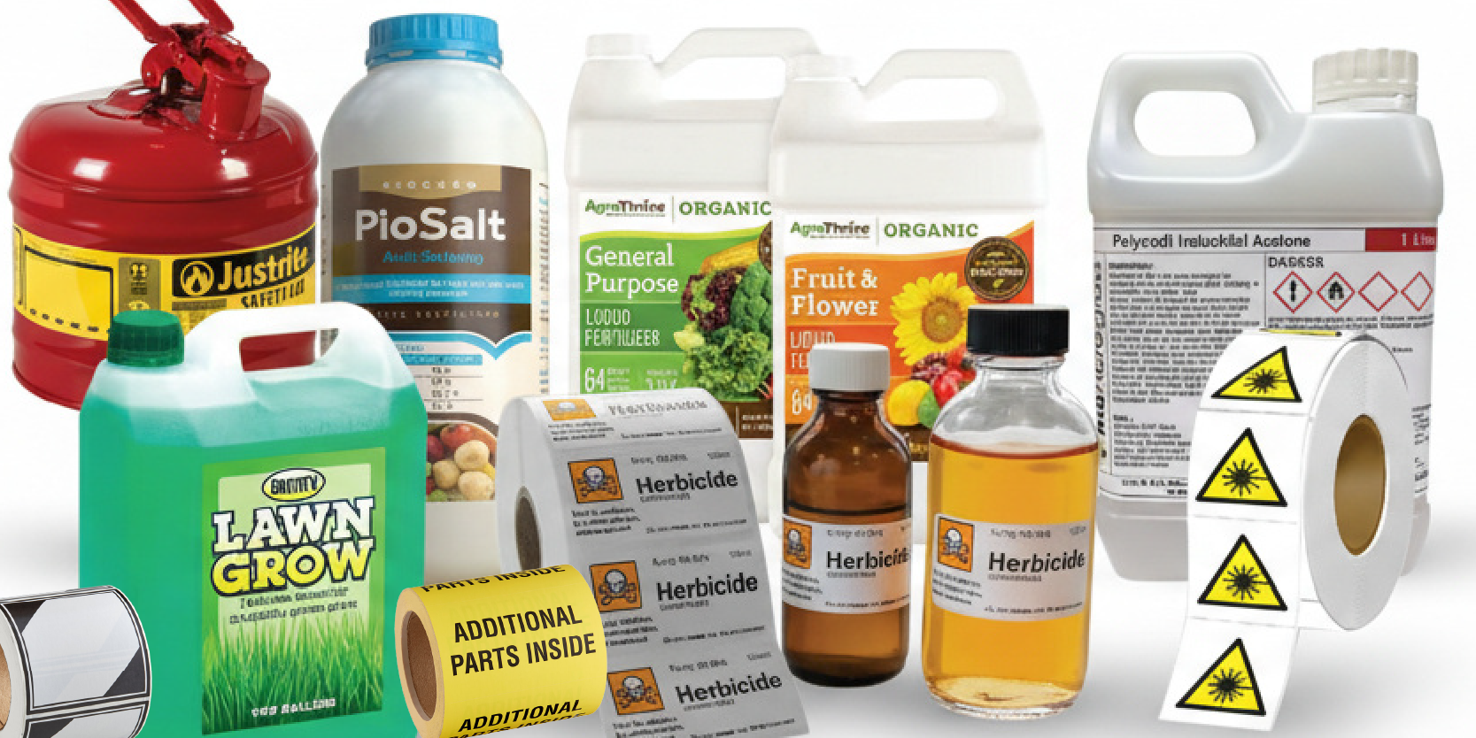 Custom industrial equipment labels for machinery, asset tracking, and safety applications