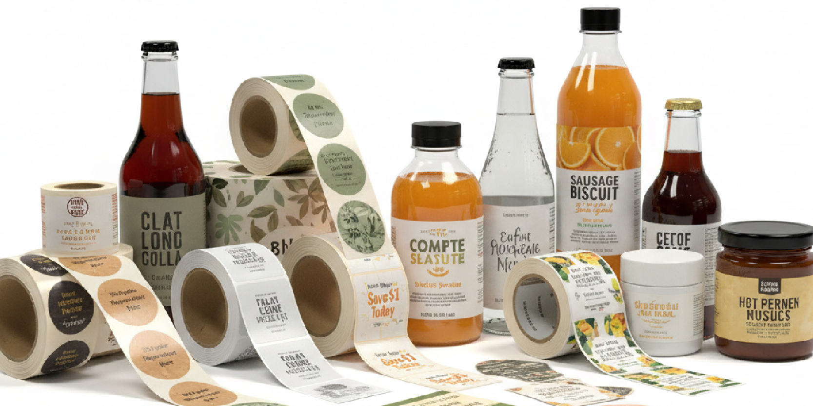 Custom packaging label printing with gloss and matte finishes for retail products